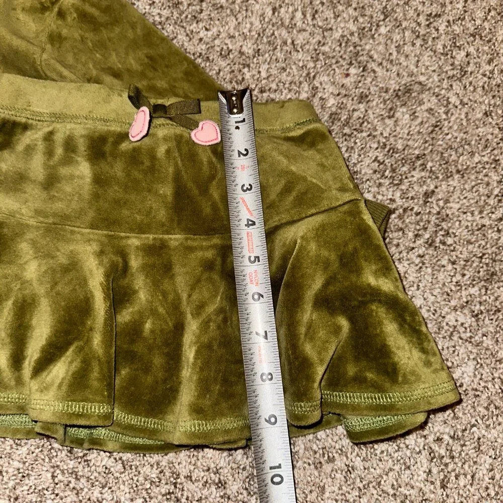 Gymboree GINGERBREAD GIRL FAIR ISLE green zip velour cardigan & skirt sz 3-4 XS